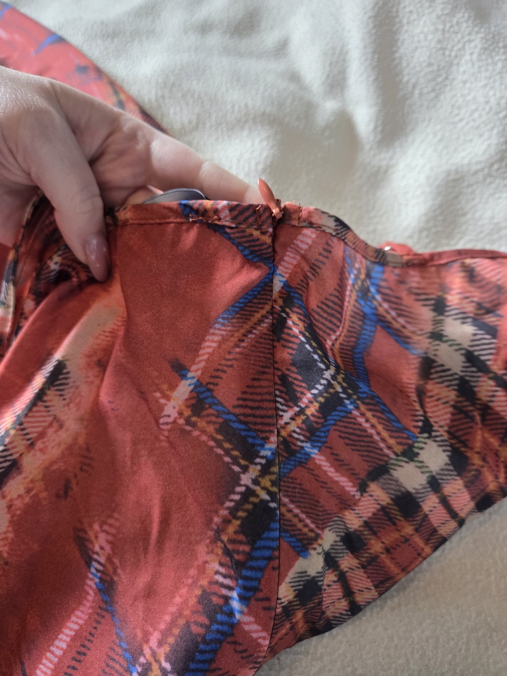 Cider Orange Plaid Midi-Dress - Picture 14 of 15